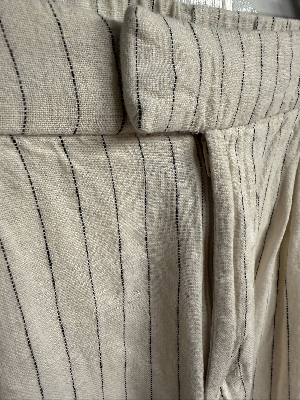 a new day size 12 Cream Pinstripe High-Waist Trousers